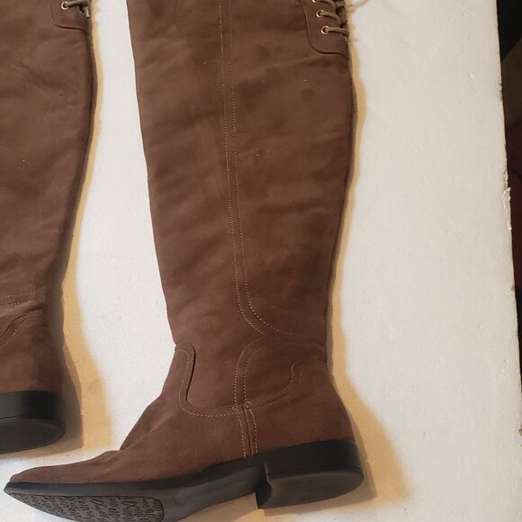 XOXO Thigh high over the Knee Boots with Lace ties and gold hardware - Picture 8 of 15